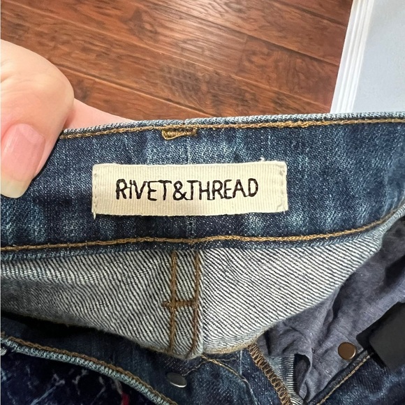 Rivet & Thread / Madewell Women’s Blue Denim Slim Distressed Jeans - Picture 2 of 9